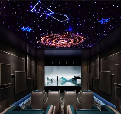 LED-Glasfaser-Sternenhimmel-Decke mit funkelnden Glasfaserlichtern für hochwertige Hoteldeckendekoration.